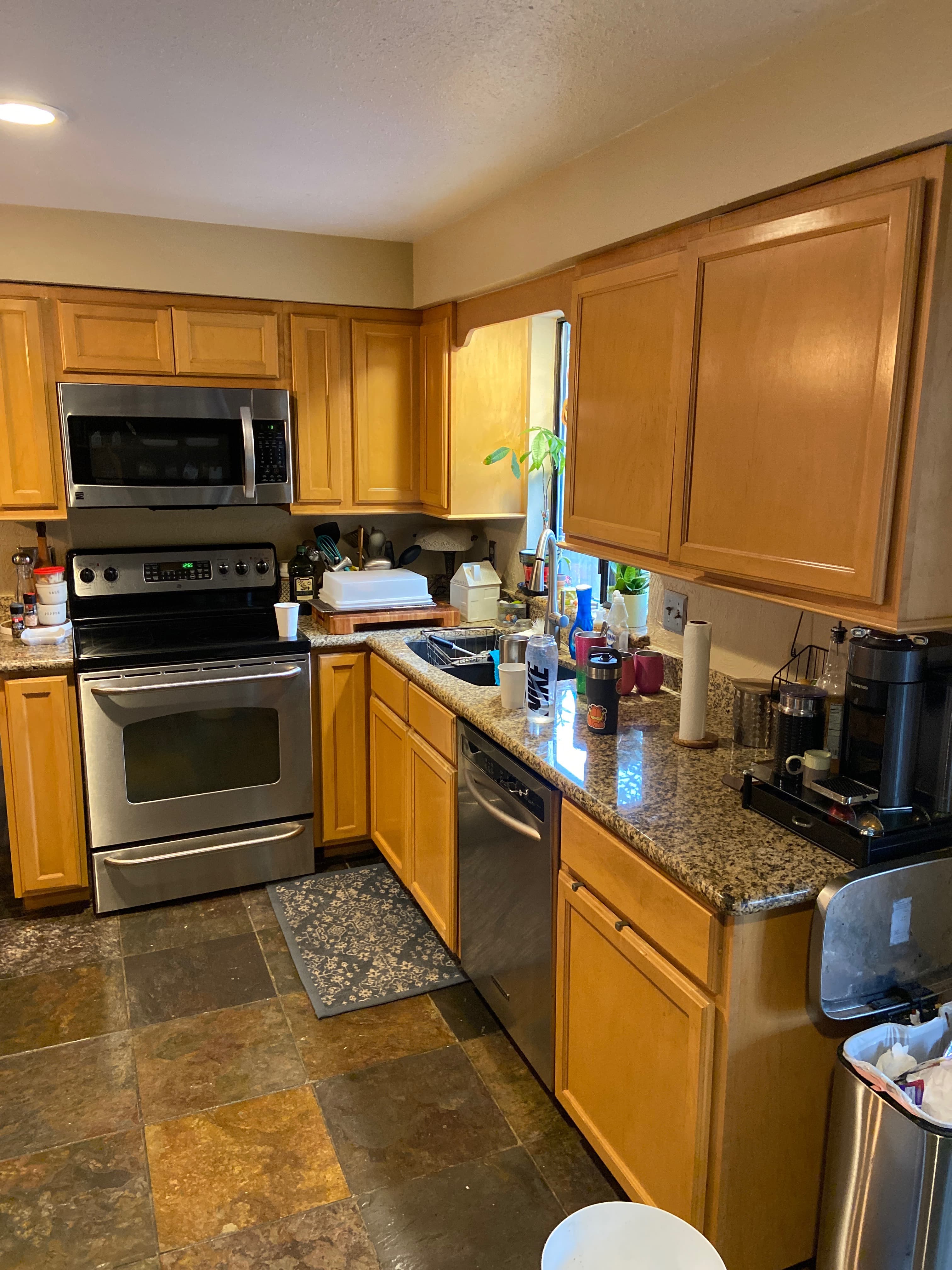 Kitchen cabinets before painting